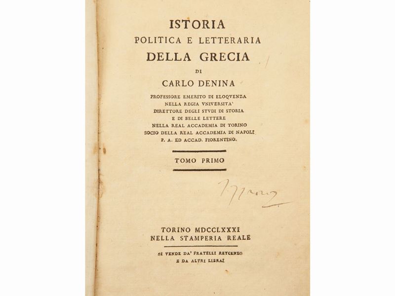 Carlo Denina - Istoria Politica e Letteraria della Grecia