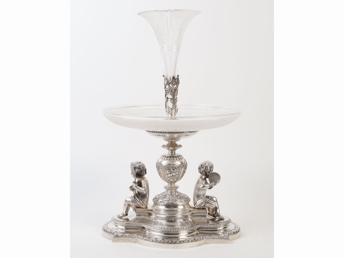 Importante Trittico Centrotavola Vittoriano in Argento Sterling 925/1000