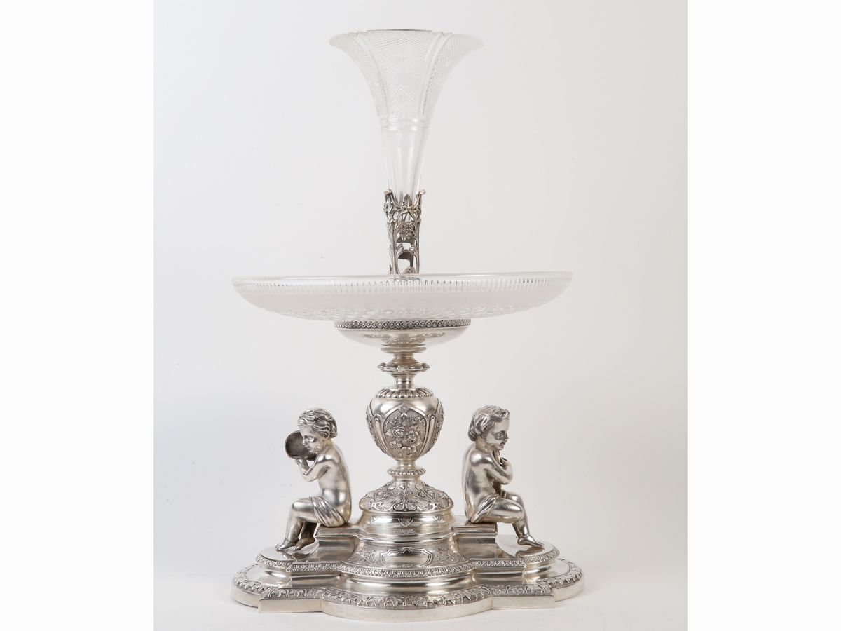 Importante Trittico Centrotavola Vittoriano in Argento Sterling 925/1000
