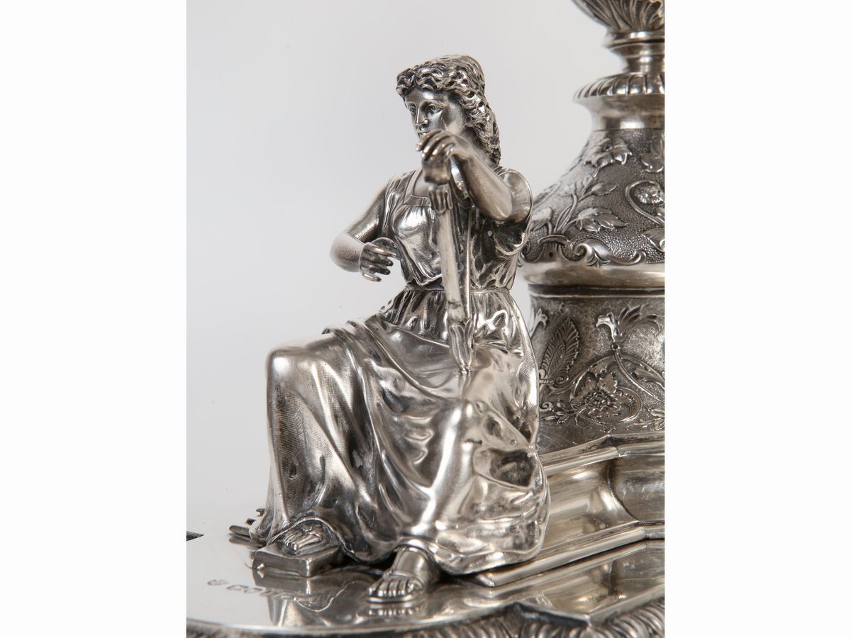 Importante Trittico Centrotavola Vittoriano in Argento Sterling 925/1000