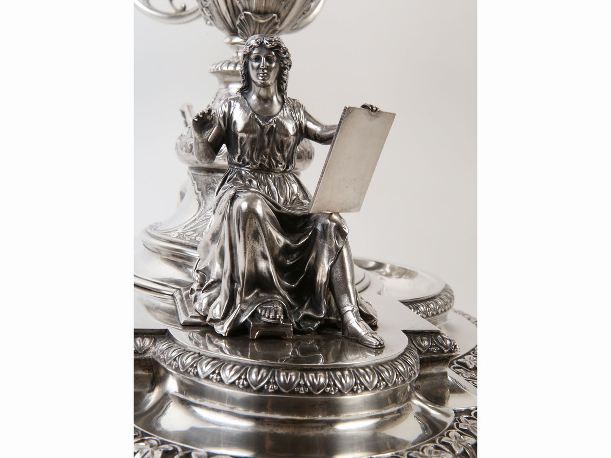 Importante Trittico Centrotavola Vittoriano in Argento Sterling 925/1000