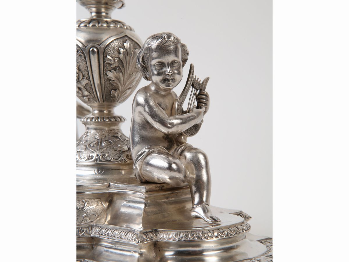 Importante Trittico Centrotavola Vittoriano in Argento Sterling 925/1000