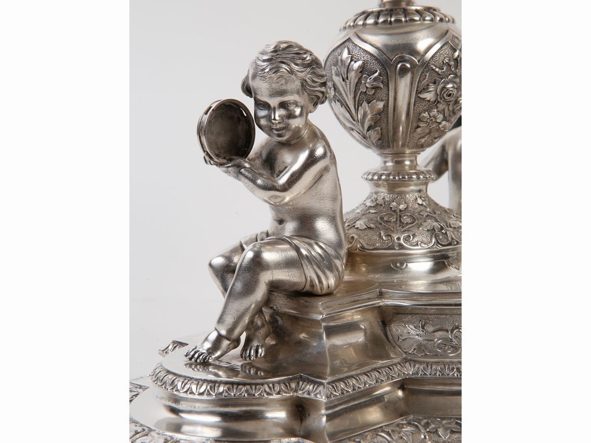 Importante Trittico Centrotavola Vittoriano in Argento Sterling 925/1000