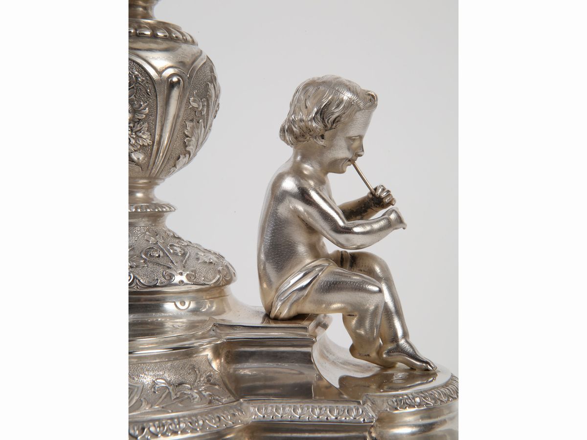 Importante Trittico Centrotavola Vittoriano in Argento Sterling 925/1000