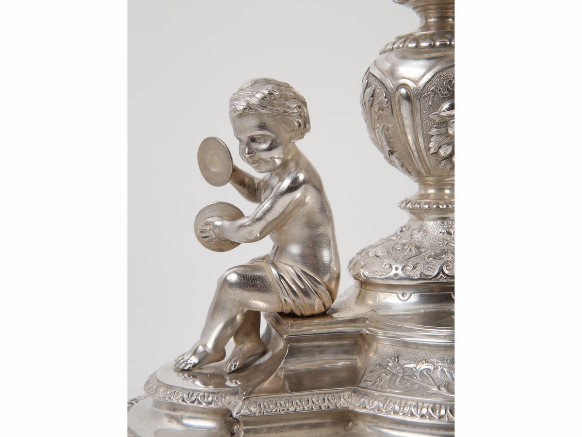 Importante Trittico Centrotavola Vittoriano in Argento Sterling 925/1000