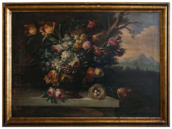 Maniera della pittura del diciassettesimo secolo - Nature morte con fiori