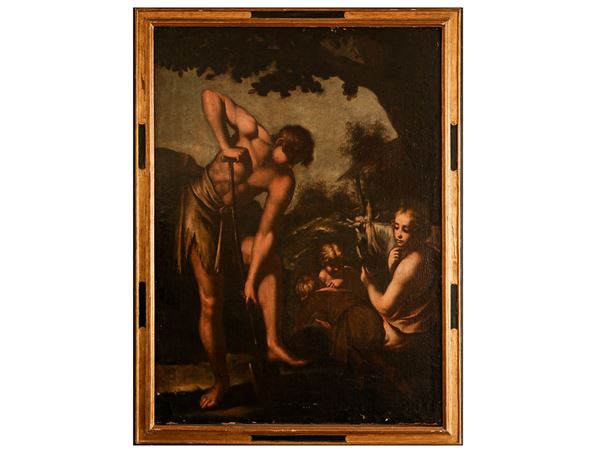Scuola emiliana - Adam and Eve with Cain and Abel