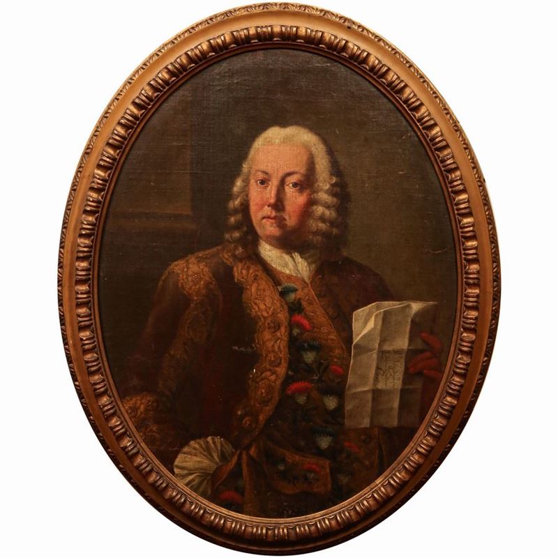 Scuola Toscana - Ritratto di Gentiluomo con Lettera