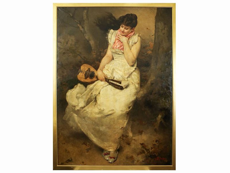 Edoardo Tofano - Ragazza con Mandolino