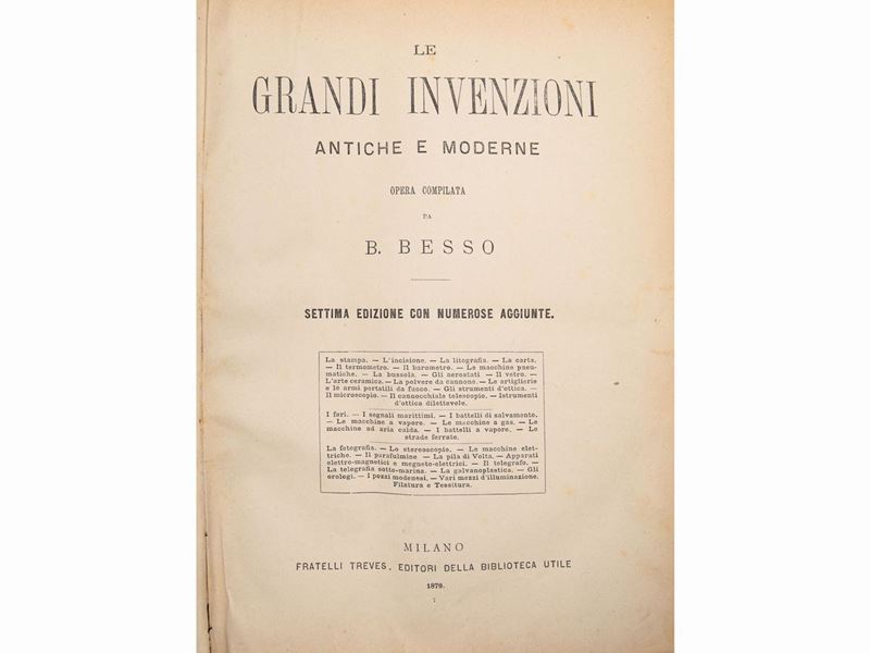 B. Besso - Le Grandi Invenzioni Antiche e Moderne