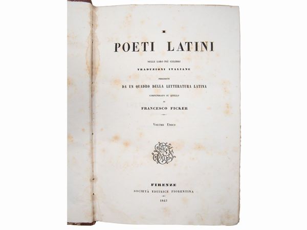 I poeti latini nelle loro più celebri traduzioni italiane