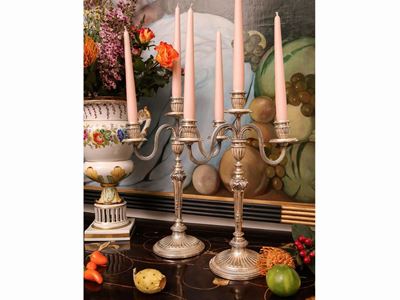 Coppia di Candelabri in Argento