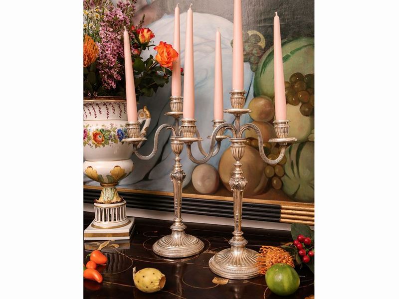 Coppia di Candelabri in Argento