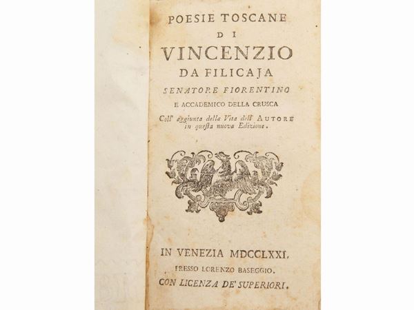 Vincenzo Filicaia - Poesie toscane