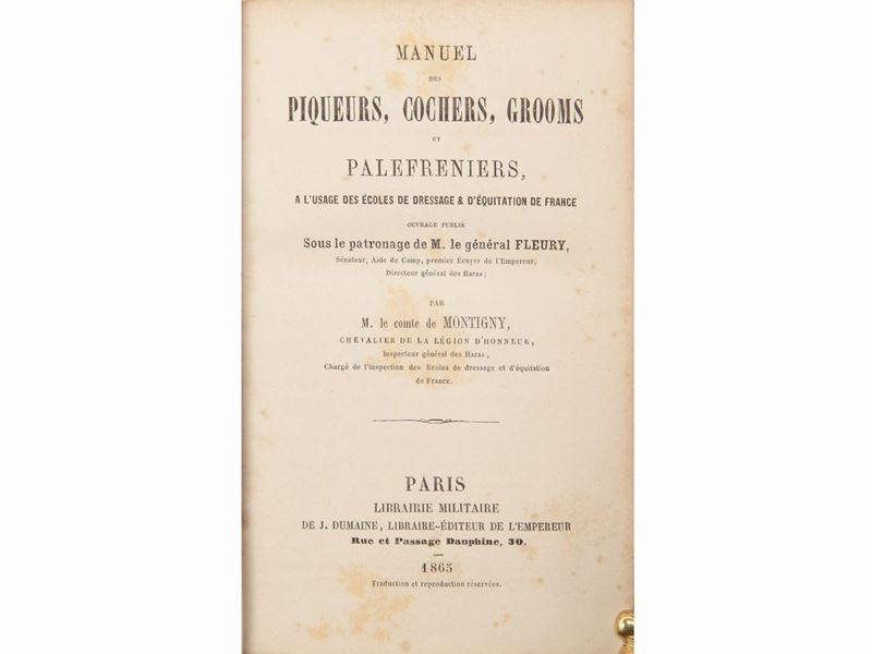 Louis Edme: Vicomte De Montigny - Manuel Des Piqueurs, Cochers, Grooms Et Palefreniers...