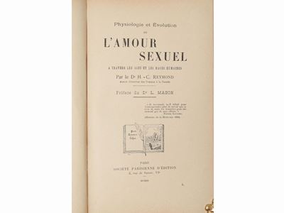 Physiologie Et Évolution De L'amour Sexuel a Travers Les Ages Et Les Races Humaines