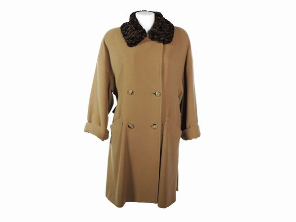 Camel-colored wool coat