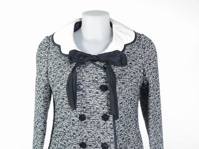 Cappotto in Lana Bianca e Nera