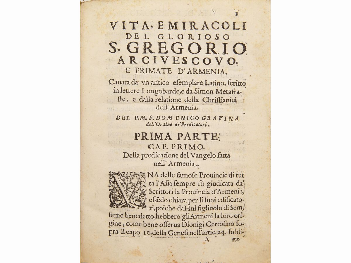 Domenico Gravina - Vita, e Miracoli di S. Gregorio Arcivescovo e Primate D'armenia...