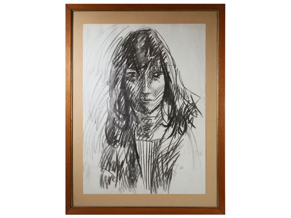 Silvio Loffredo : Ritratto femminile 1972  - Asta Arte Moderna e Contemporanea - Maison Bibelot - Casa d'Aste Firenze - Milano