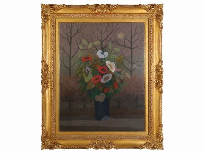 Vaso di Fiori in un Paesaggio 1975