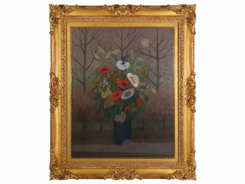 Marcello Boccacci - Vaso di Fiori in un Paesaggio 1975