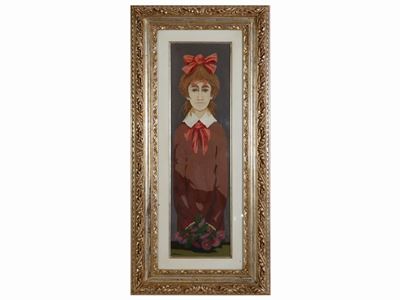 Ritratto di Ragazza con Mazzo di Fiori