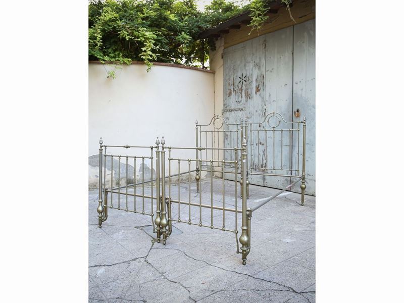 Letto Matrimoniale a Cancelli in Ottone