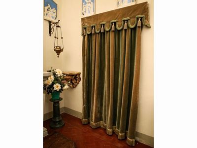 Coppia di Tendoni in Velluto Verde