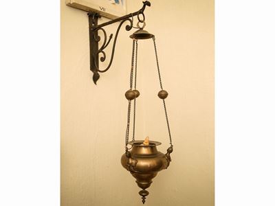 Coppia di Lanterne Votive in Ottone