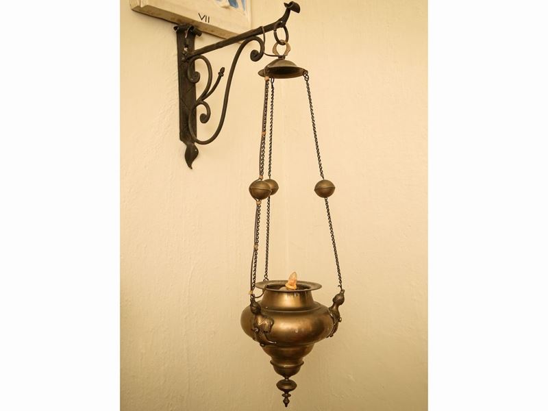 Coppia di Lanterne Votive in Ottone