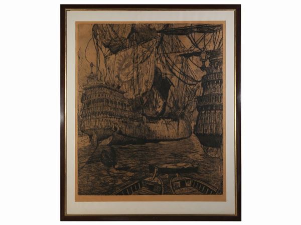 Francesco Chiappelli : Sailing ship  - Auction Modern and Contemporary Art - Maison Bibelot - Casa d'Aste Firenze - Milano
