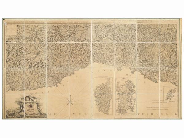 Topographic Map of the States of the Republic of Genoa  (second half of the 18th century)  - Auction The art of furnishing - Maison Bibelot - Casa d'Aste Firenze - Milano