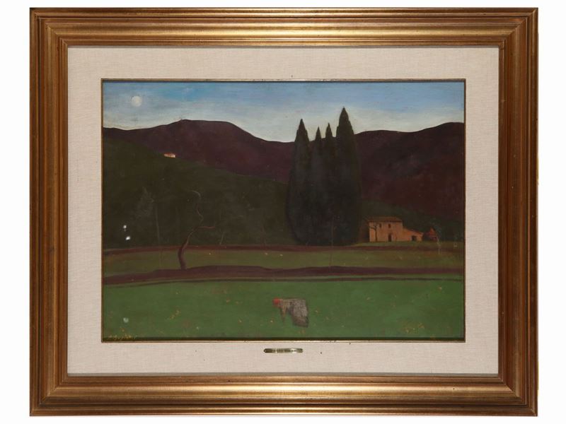 Pietro Bugiani - Paesaggio con Contadina 1929