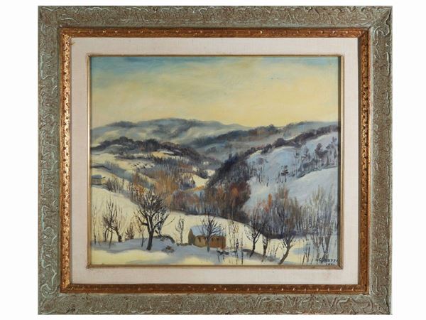Guido Botta : Snowy landscape 1970  - Auction Modern and Contemporary Art - Maison Bibelot - Casa d'Aste Firenze - Milano