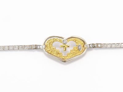 Bracciale in Oro Bianco e Giallo con Diamanti
