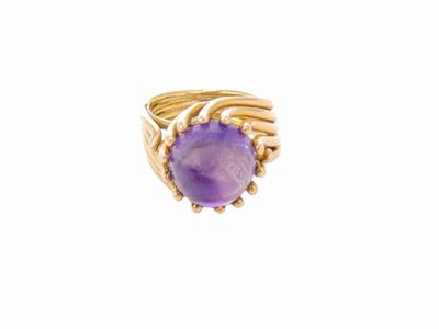 Anello in Oro Giallo con Ametista