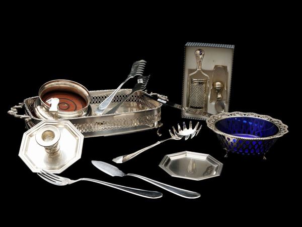Lot of table accessories in silver-plated metal