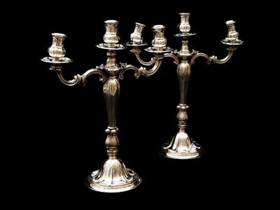 Coppia di Candelabri in Argento