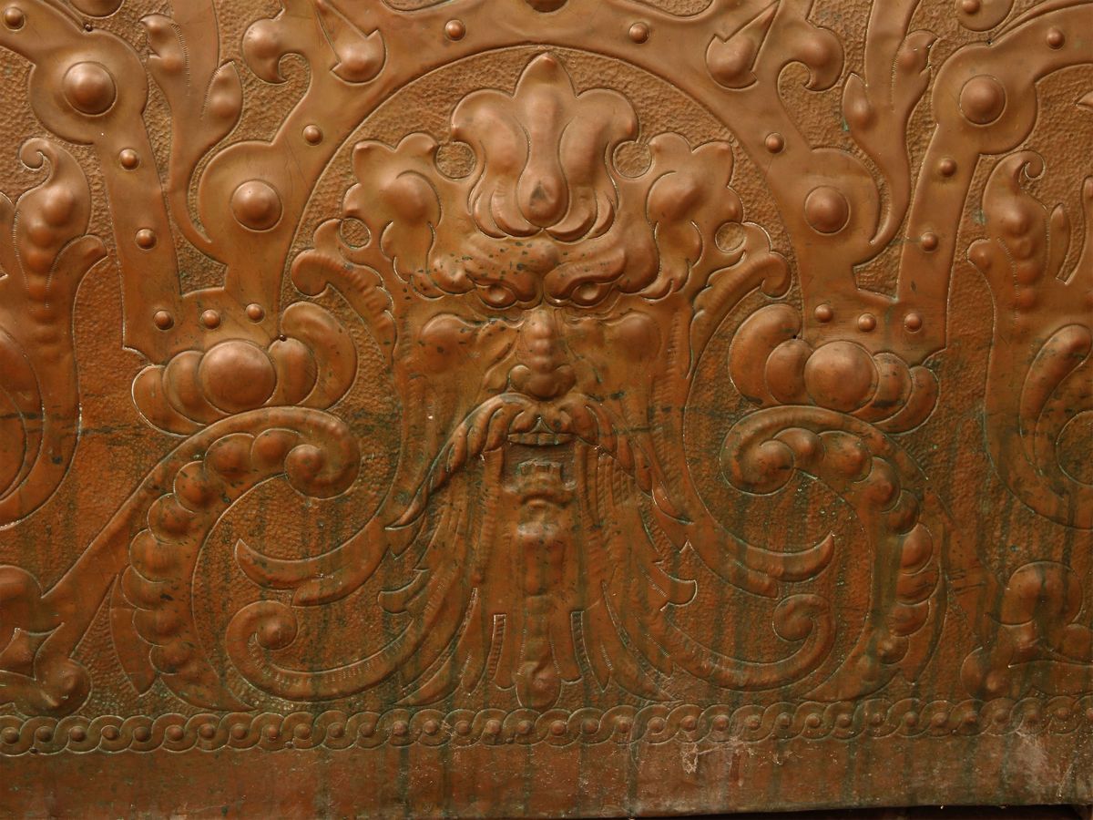 Baule Portalegna in Legno Rivestito in Rame