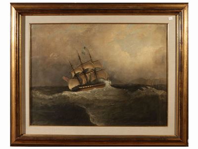 Mare in Tempesta con Veliero