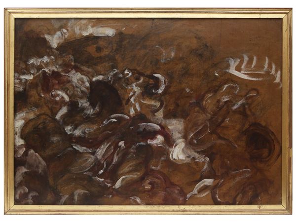 Adolfo De Carolis - Studio per il quadro e la xilografia "L'urlo di Achille" 1907