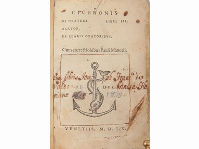 De Oratore Libri III. Orator. De Claris Oratoribus. Cum Correctionibus Pauli Manutii