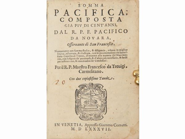 Pacifico da Novara - Somma pacifica composta già più di cent'anni dal R.P.F. Pacifico da Novara...