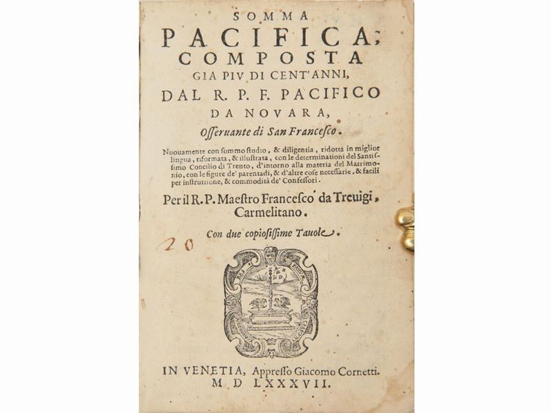 Somma Pacifica Composta Già Più di Cent'anni dal R.p.f. Pacifico da Novara...