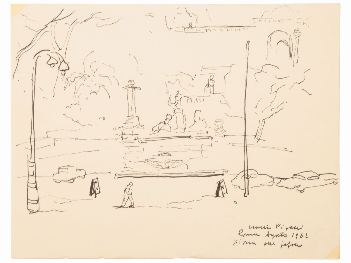 Walter Piacesi - Roma Piazza del Popolo 1962 e Personaggio 1963