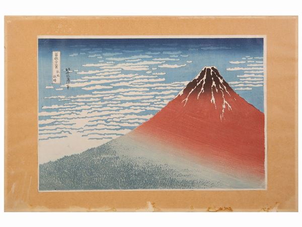 Katsushika Hokusai after - Monte Fuji e Ushibori nella provincia di Hitachi
