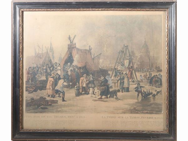 Luke Clennell : The fair on the Thames, Feb. 4 1814  - Asta L'arte di arredare - Maison Bibelot - Casa d'Aste Firenze - Milano