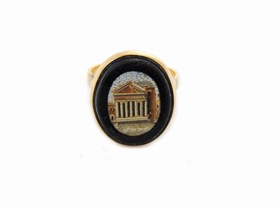 Anello in Oro Giallo con Micromosaico