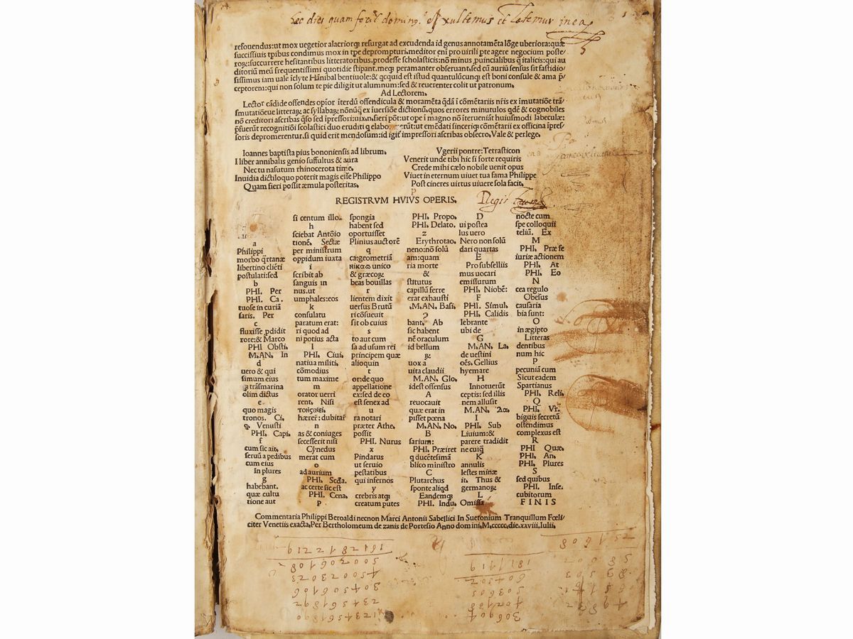 Gaius Svetonius Tranquillus - Suetonius Tranquillus Cum Philippi Beroaldi, Et Marci Antonii Sabel...